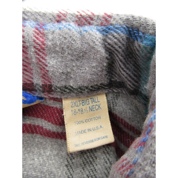 VINTAGE Big Mac Shirt XXL Tall Flannel Plaid 80s 90s JC Penny USA Made - Picture 9 of 10